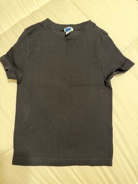 Old Navy Black Ribbed Short Sleeve Tee